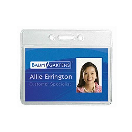 BAUMGARTENS Name Badge Holder Horizontal 12Pk BAUM67810